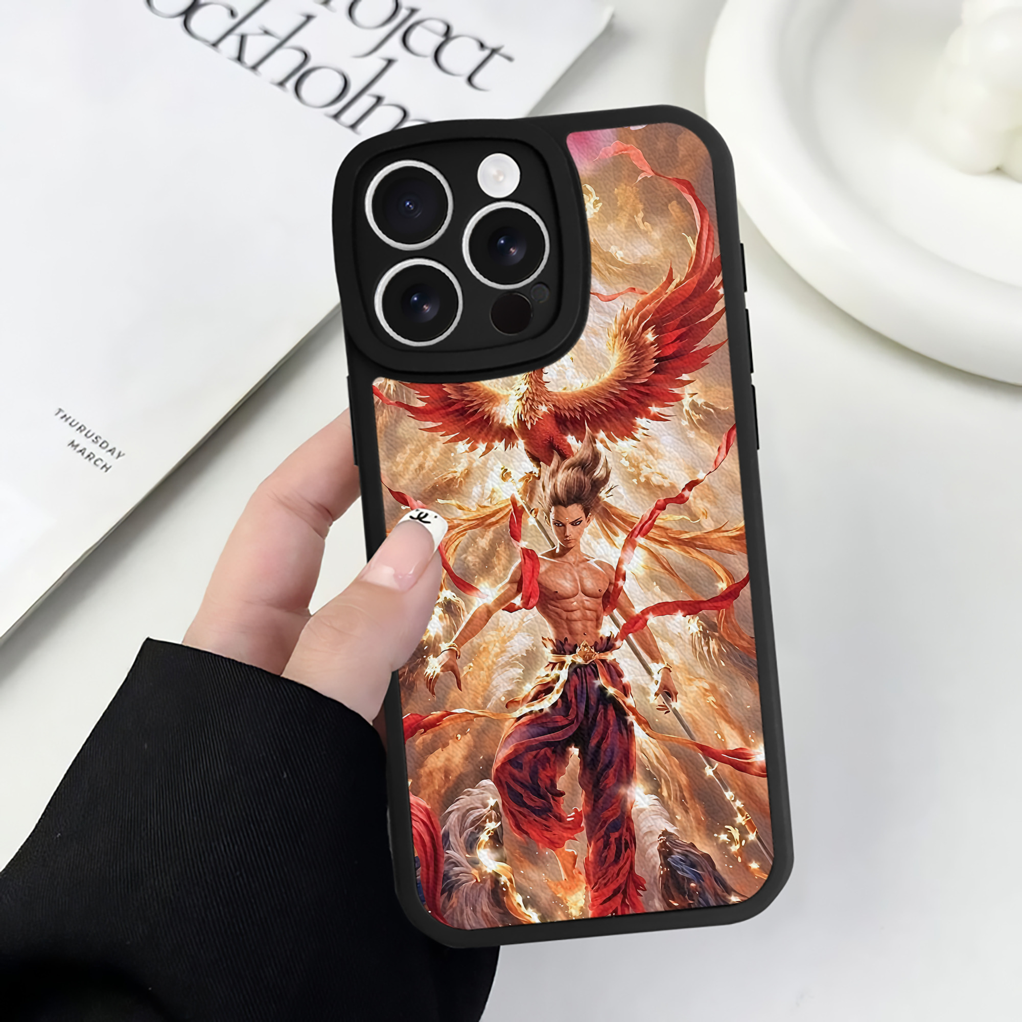 （画像用） Ne Zha 2 ナタ 魔童の大暴れ 【iPhone 16シリーズ対応】シリコンスマホケース（レザー調） 材質：シリコン
